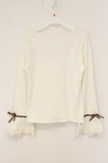 画像3: axes femme / レース使いフレア袖リブプルオーバー M シロ O-26-07-10-082-AX-TO-OW-OS (3)