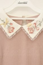 画像2: axes femme POETIQUE / 薔薇刺繍入りブラウス風プルオーバー M ピンク O-26-07-10-083-AX-TO-OW-OS (2)