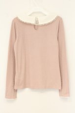 画像3: axes femme POETIQUE / 薔薇刺繍入りブラウス風プルオーバー M ピンク O-26-07-10-083-AX-TO-OW-OS (3)