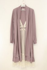 画像1: axes femme / ジレ重ね着風ロングカーデ M ラベンダー O-26-07-10-094-AX-TO-OW-OS (1)