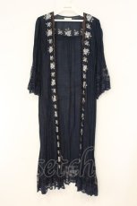 画像1: axes femme / カラー刺繍入りロングカーディガン M ネイビー O-26-07-10-099-AX-TO-OW-OS (1)