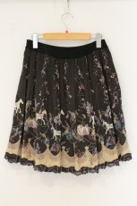画像3: axes femme / メリーゴーランド柄スカート  クロ O-26-07-10-012-AX-SK-IG-OS (3)