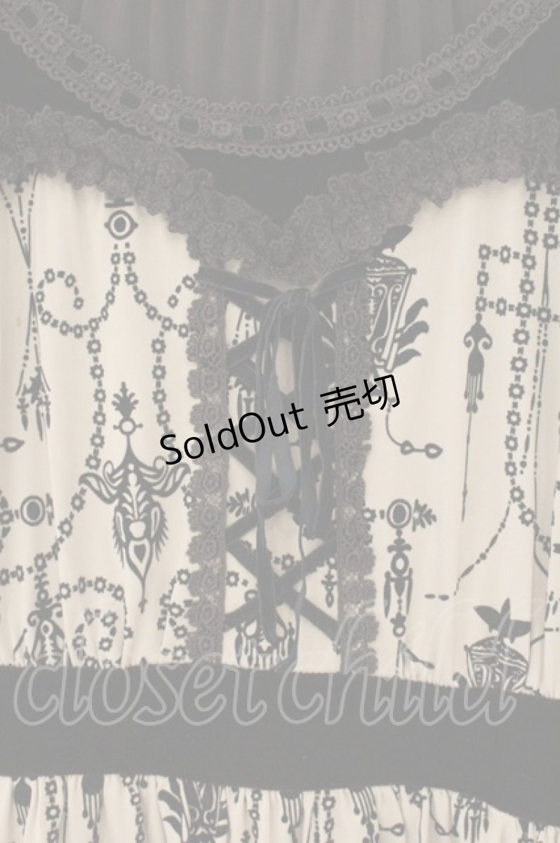 画像2: axes femme / ベロア切替フロッキーワンピース M ブラウン O-26-07-10-014-AX-OP-IG-OS (2)