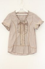 画像1: axes femme / ストライプドビーブラウス M ベージュ O-26-07-10-019-AX-BL-IG-OS (1)