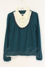 画像1: axes femme / レースヨーク7カットソー M グリーン×オフ O-26-07-10-023-AX-TO-IG-OS (1)
