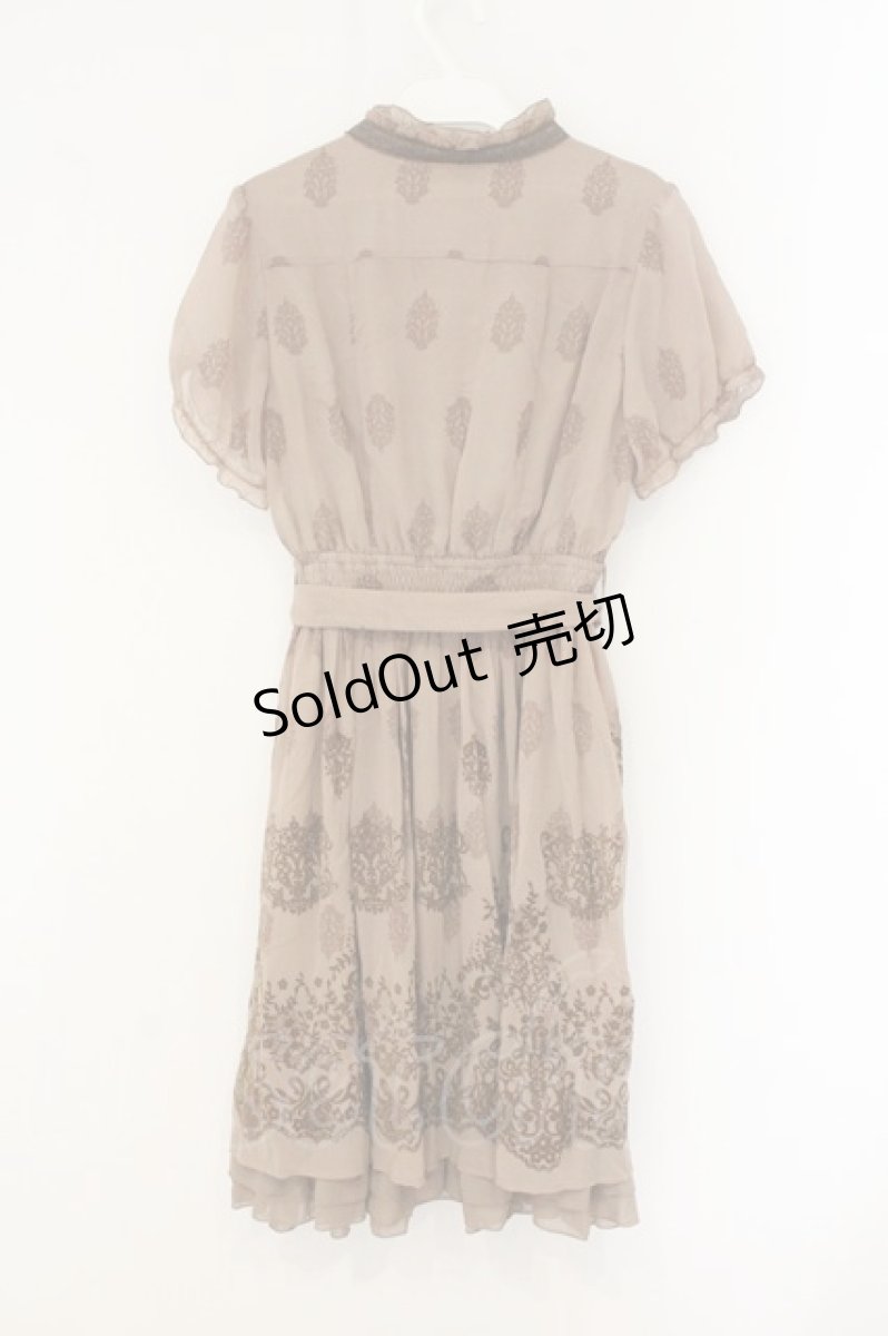 画像4: axes femme / ブロッキングフロッキーワンピース M ブラウン O-26-07-10-002-AX-OP-IG-OS (4)