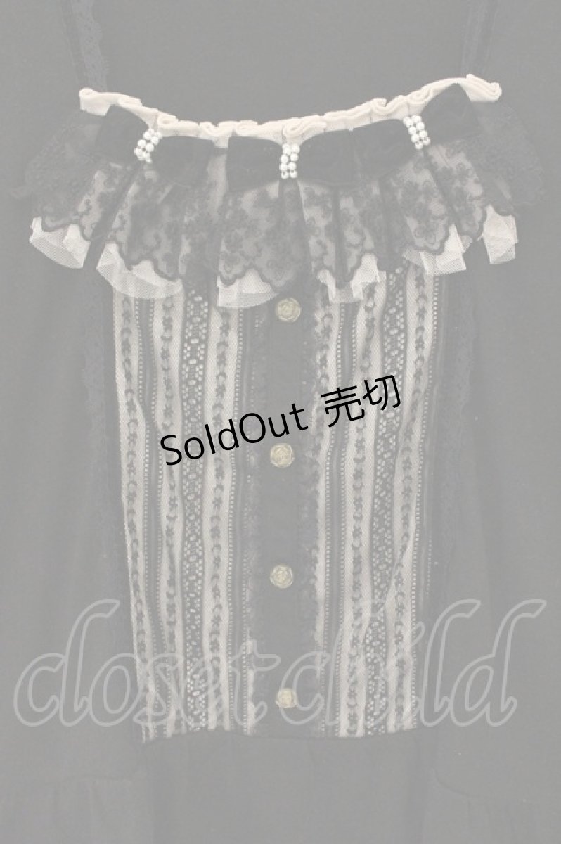 画像2: axes femme / 3つリボンカットソー M クロ×オフシロ O-26-07-10-026-AX-TO-IG-OS (2)