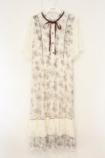 画像1: axes femme / フラワープリントレーシーワンピース M キナリ O-26-07-13-004-AX-OP-OW-OS (1)