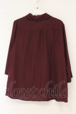 画像3: axes femme / レース切り替えロールアップシャツ M ワイン O-26-07-13-043-AX-BL-OW-OS (3)