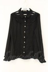 画像1: axes femme / デコルテレース切替ブラウス L クロ O-26-07-13-053-AX-BL-OW-OS (1)