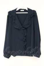 画像1: axes femme / フリル襟ブラウス M ネイビー O-26-07-13-061-AX-BL-OW-OS (1)