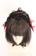 画像2: Angelic Pretty / タータンチェックリボンヘッドドレス  クロ×アカ O-26-07-13-1012-AP-AC-IG-OS (2)