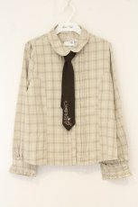 画像1: axes femme / ネクタイ付きブラウス M ベージュ O-26-07-13-066-AX-BL-OW-OS (1)