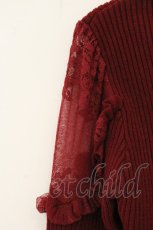 画像3: Secret Honey / ネックレス付レースリブニットトップス  ワイン O-26-07-13-071-CA-TO-IG-OS (3)