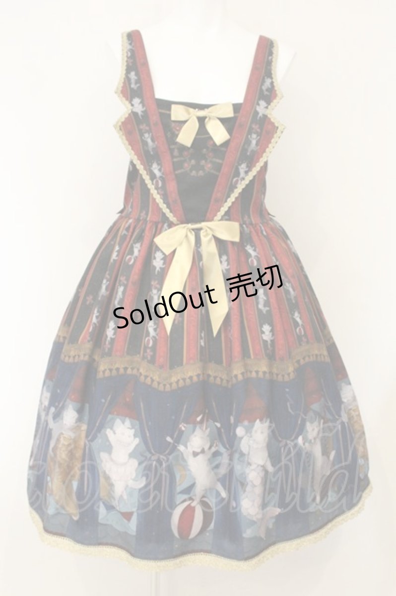 画像1: Royal Princess Alice / 猫のサーカス団（ねこ助コラボ）ジャンパースカート  クロ×アカ O-26-07-13-082-LO-OP-IG-OS (1)