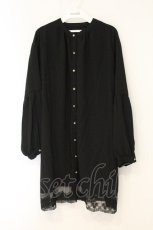 画像1: axes femme / 裾レース切替シャツチュニック M クロ O-26-07-13-010-AX-TO-OW-OS (1)