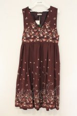 画像1: axes femme / 刺繍入りワンピース M ワイン O-26-07-13-024-AX-OP-OW-OS (1)