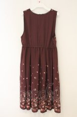 画像3: axes femme / 刺繍入りワンピース M ワイン O-26-07-13-024-AX-OP-OW-OS (3)