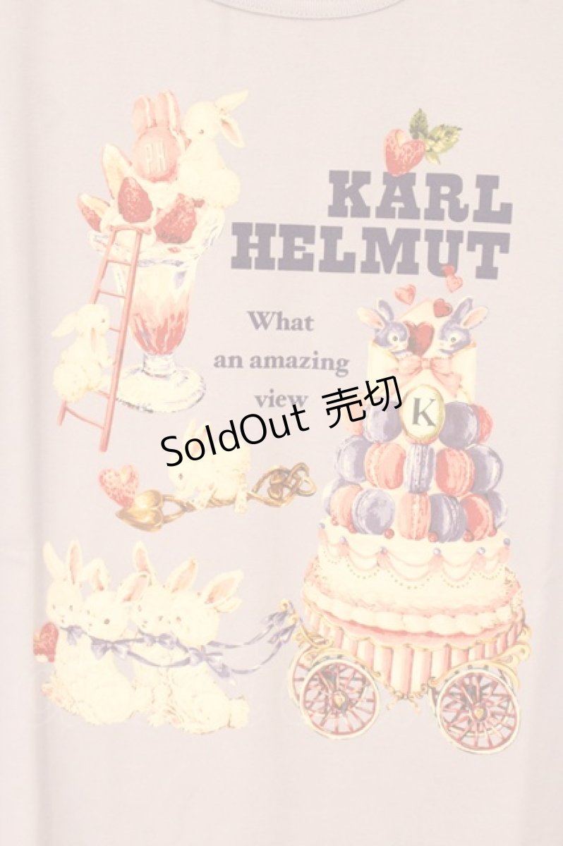 画像2: Karl Helmut / プティプリンス＆マカロンタワープリントTシャツ  ラベンダー O-26-07-14-028-EL-TS-IG-OS (2)