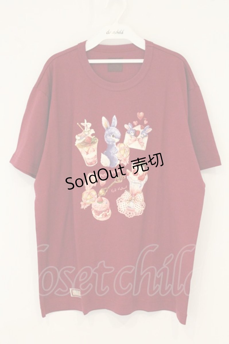 画像1: Karl Helmut / プティプリンス＆マカロンタワープリントTシャツ  ワイン O-26-07-14-029-EL-TS-IG-OS (1)