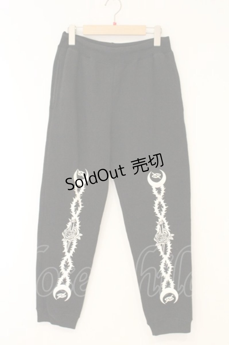 画像1: KRY CLOTHING / 「KC-301」薔薇裏起毛スウェットパンツ  ブラック O-26-07-14-033-PU-PA-IG-OS (1)