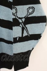 画像3: LISTEN FLAVOR / 切り裂きシザーズボーダーニット  サックス×ブラック O-26-07-14-040-PU-TO-IG-OS (3)