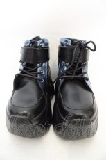 画像2: NIBBLE POISON / 厚底ハイカットスニーカー 23.5cm クロ×ブルー O-26-07-14-1014-LO-SH-OW-OS (2)