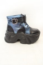 画像7: NIBBLE POISON / 厚底ハイカットスニーカー 23.5cm クロ×ブルー O-26-07-14-1014-LO-SH-OW-OS (7)