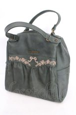 画像1: axes femme / 刺繍デザインギャザーボストン 240×240×160mm Dグリーン O-26-07-14-1063-AX-BG-IG-OS (1)