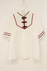 画像1: Amavel /  好パンダチャイナブラウス F シロ×ワイン O-26-07-14-064-CA-BL-OW-OS (1)