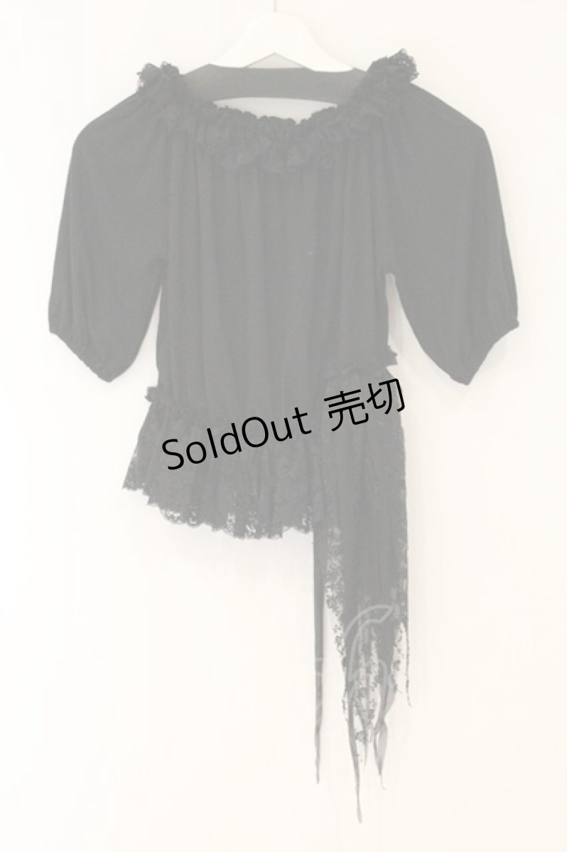 画像5: h.naoto Blood / アシメショートトップス  ブラック O-26-07-14-080-HN-TO-OW-OS (5)