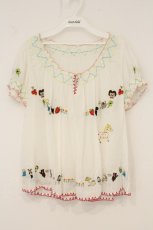 画像1: Franche Lippee / スモック刺繍ブラウス  オフシロ×マルチ O-26-07-14-013-LO-BL-IG-OS (1)