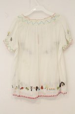 画像4: Franche Lippee / スモック刺繍ブラウス  オフシロ×マルチ O-26-07-14-013-LO-BL-IG-OS (4)