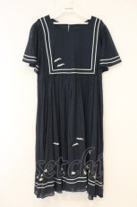 画像1: Franche Lippee / マリン刺繍ハネワンピース  ネイビー O-26-07-14-015-LO-OP-IG-OS (1)