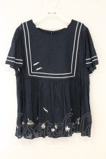 画像1: Franche Lippee / マリン刺繍ハネブラウス FL5 ネイビー O-26-07-14-016-LO-BL-IG-OS (1)