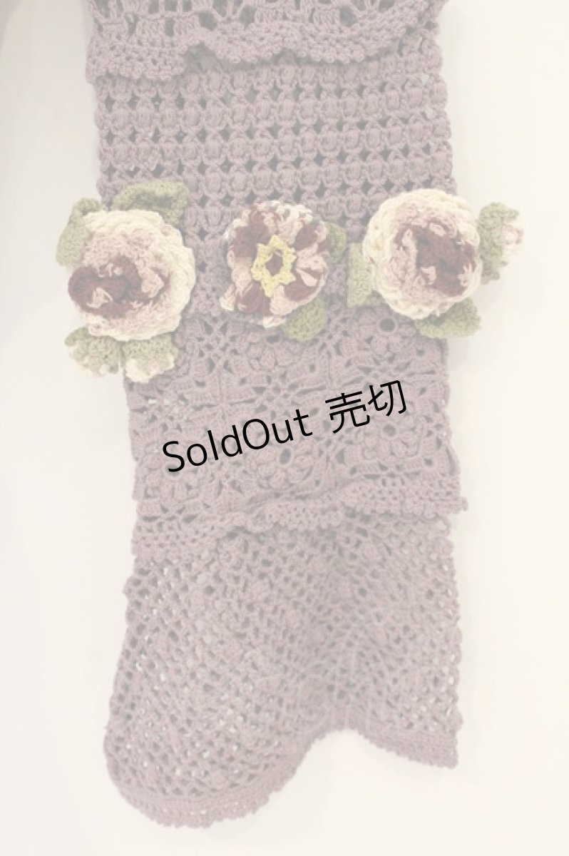 画像3: WONDERFUL WORLD / オールドローズモチーフニットカーディガン  パープル O-26-07-14-021-LO-TO-IG-OS (3)
