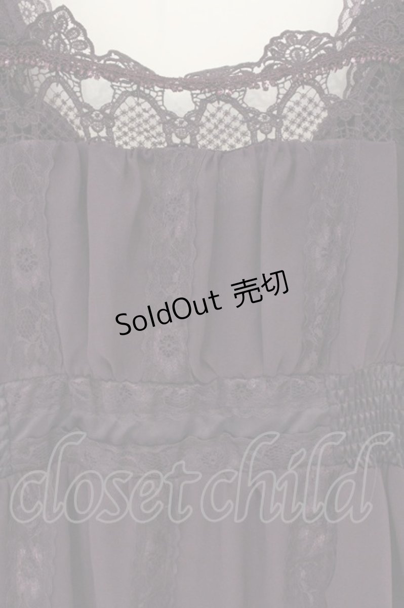 画像2: axes femme / レースシフォンキャミソールワンピース M パープル O-26-07-15-003-AX-OP-IG-OS (2)
