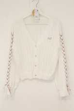 画像1: axes femme / ＵＶカット編み上げニットカーディガン F シロ O-26-07-15-039-AX-TO-OW-OS (1)