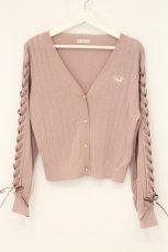 画像1: axes femme / ＵＶカット編み上げニットカーディガン F ピンク O-26-07-15-045-AX-TO-OW-OS (1)