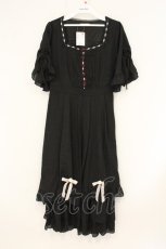 画像1: axes femme / ローズ×はしごレースワンピース M クロ O-26-07-15-051-AX-OP-OW-OS (1)