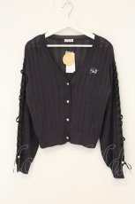 画像1: axes femme / ＵＶカット編み上げニットカーディガン F チャコール O-26-07-15-054-AX-TO-OW-OS (1)