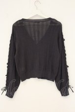 画像4: axes femme / ＵＶカット編み上げニットカーディガン F チャコール O-26-07-15-054-AX-TO-OW-OS (4)