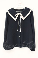 画像1: LOLITAその他 / 配色大襟ブラウス M ネイビー O-26-07-15-056-LO-BL-OW-OS (1)
