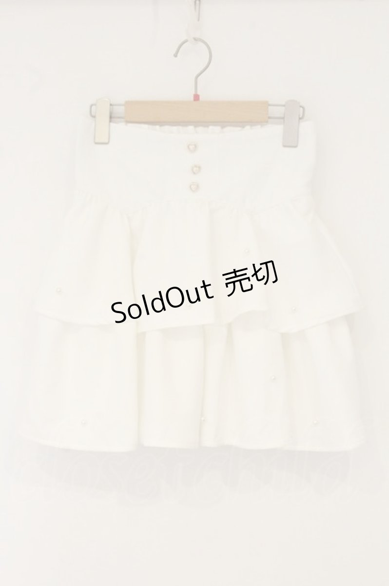 画像1: Lovely Tency / パール配色ティアードスカート L シロ O-26-07-15-059-LO-SK-OW-OS (1)