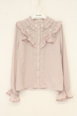 画像1: axes femme / 桜刺繍スタンドブラウス M ピンク O-26-07-15-069-AX-BL-OW-OS (1)