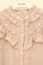 画像2: axes femme / 桜刺繍スタンドブラウス M ピンク O-26-07-15-069-AX-BL-OW-OS (2)