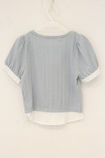 画像3: evelyn / シャツドッキングトップス  サックス×シロ O-26-07-15-083-LO-TO-IG-OS (3)
