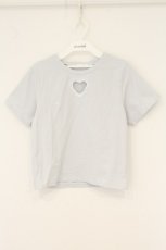 画像1: evelyn / ハート透かしロゴTシャツ  サックス O-26-07-15-090-LO-TS-IG-OS (1)