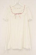 画像1: Ank Rouge / スクエアカラーワンピース  シロ×ピンク O-26-07-15-109-CA-OP-IG-OS (1)