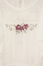 画像2: axes femme POETIQUE / フラワー刺繍ピナフォアワンピース M シロ O-26-07-15-002-AX-OP-IG-OS (2)